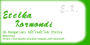 etelka kormondi business card